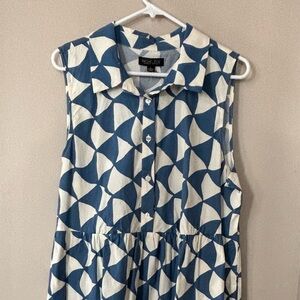 Rachel Zoe Blue and White Midi Dress